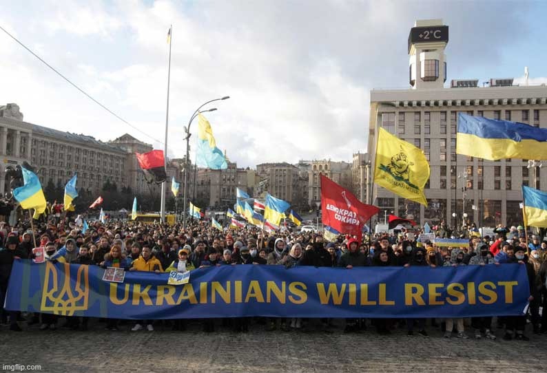 pro-Ukraine protest | image tagged in pro-ukraine protest | made w/ Imgflip meme maker