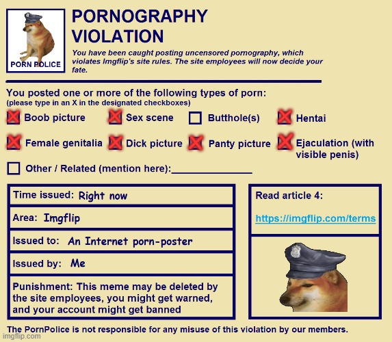 Remastered PornPolice Violation | x; x; x; x; x; x; x | image tagged in remastered pornpolice violation | made w/ Imgflip meme maker