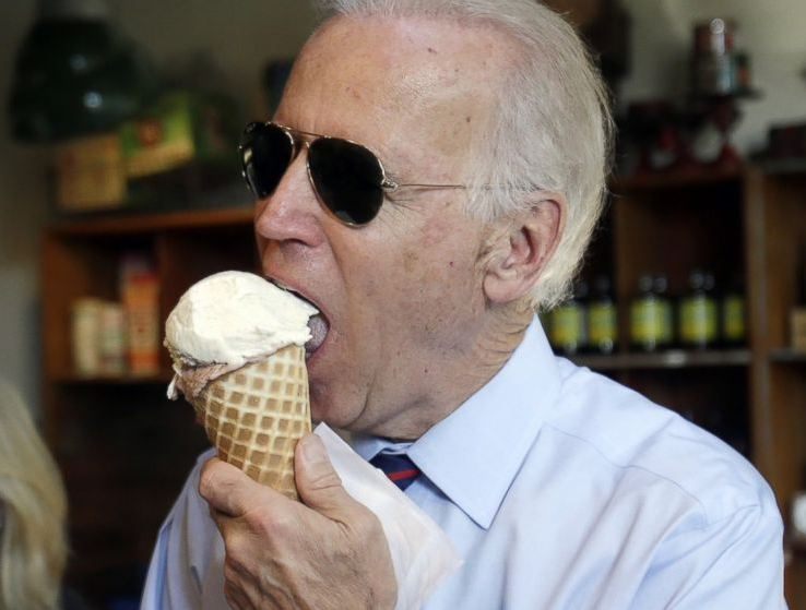 Biden eats ice cream Blank Meme Template
