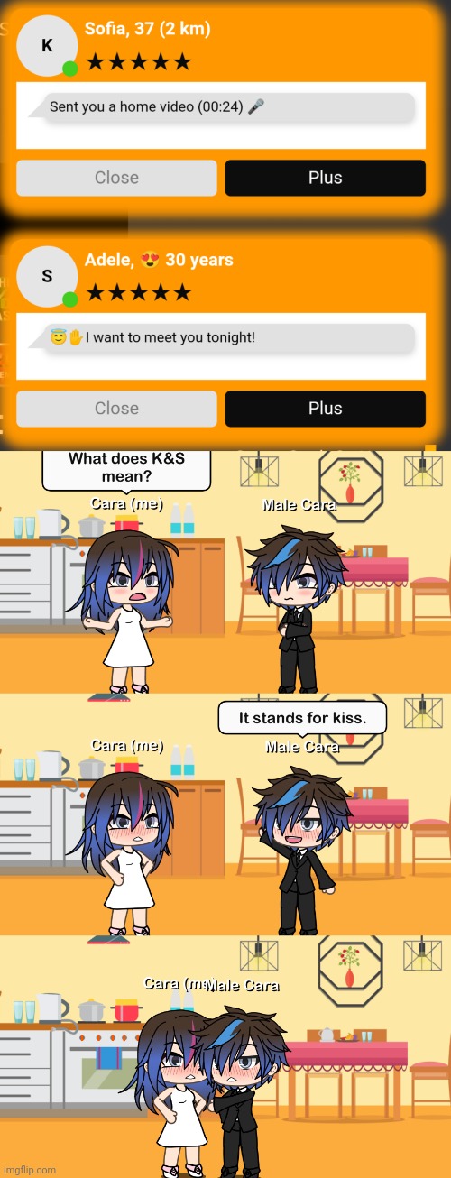 K&S stands for Kiss. | image tagged in pop up school,memes,gacha life,kiss | made w/ Imgflip meme maker