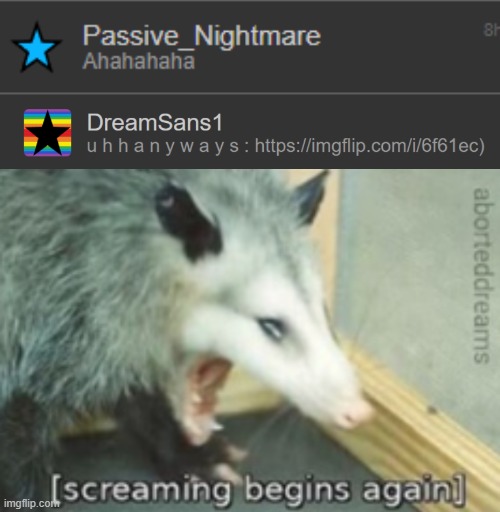 h m m m m m | image tagged in screaming begins again | made w/ Imgflip meme maker
