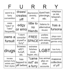 Furry Bingo Blank Meme Template