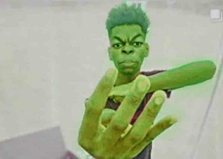 High Quality Beast Boy Holding Up 4 Fingers Blank Meme Template