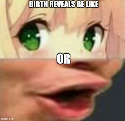 Or | BIRTH REVEALS BE LIKE; OR | image tagged in funny memes | made w/ Imgflip meme maker