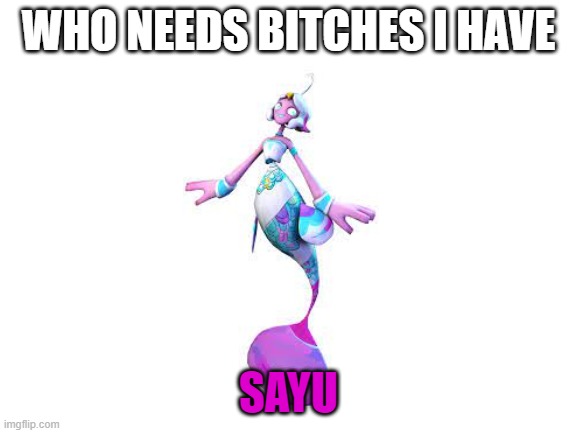Blank White Template | WHO NEEDS BITCHES I HAVE SAYU | image tagged in blank white template | made w/ Imgflip meme maker
