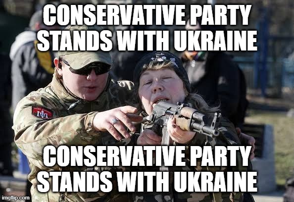 This is the only photo you need to see to know that Russia is forked! #ForkThatChicken | CONSERVATIVE PARTY STANDS WITH UKRAINE; CONSERVATIVE PARTY STANDS WITH UKRAINE | image tagged in ukrainian woman pointing rifle,conservative,party,stands,with,ukraine | made w/ Imgflip meme maker