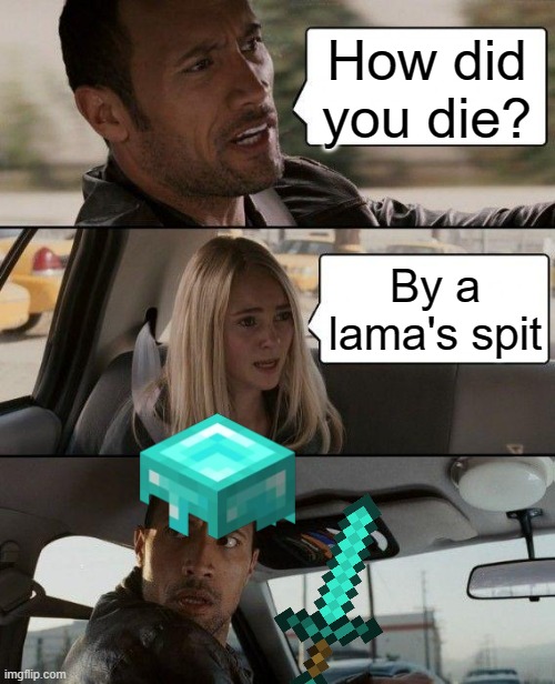 The Rock Driving | How did you die? By a lama's spit | image tagged in memes,the rock driving | made w/ Imgflip meme maker