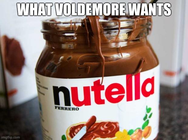 nutella | WHAT VOLDEMORE WANTS | image tagged in nutella | made w/ Imgflip meme maker