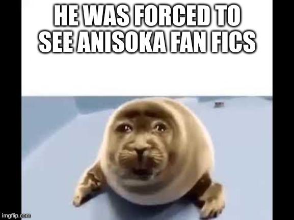 Not my meme but its funny | HE WAS FORCED TO SEE ANISOKA FAN FICS | image tagged in he was forced to eat cement,star wars | made w/ Imgflip meme maker