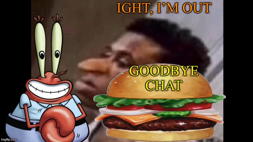 Sir-Quandale-dingle-69 (thx @funstream-is-unfunny) | IGHT, I’M OUT; GOODBYE CHAT | image tagged in sir-quandale-dingle-69 thx funstream-is-unfunny | made w/ Imgflip meme maker
