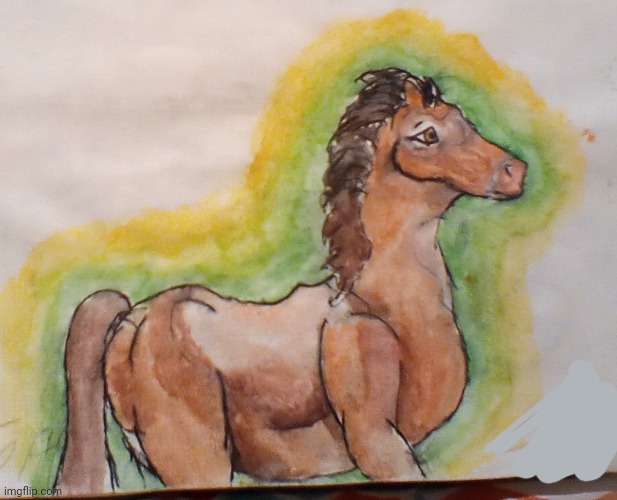 A horse i painted :) | image tagged in horse,painting,water color,oh wow are you actually reading these tags | made w/ Imgflip meme maker