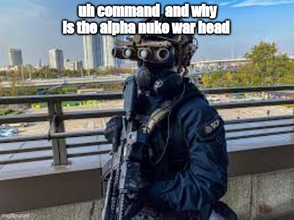 flipped scp foundation | uh command  and why is the alpha nuke war head | image tagged in scp meme | made w/ Imgflip meme maker