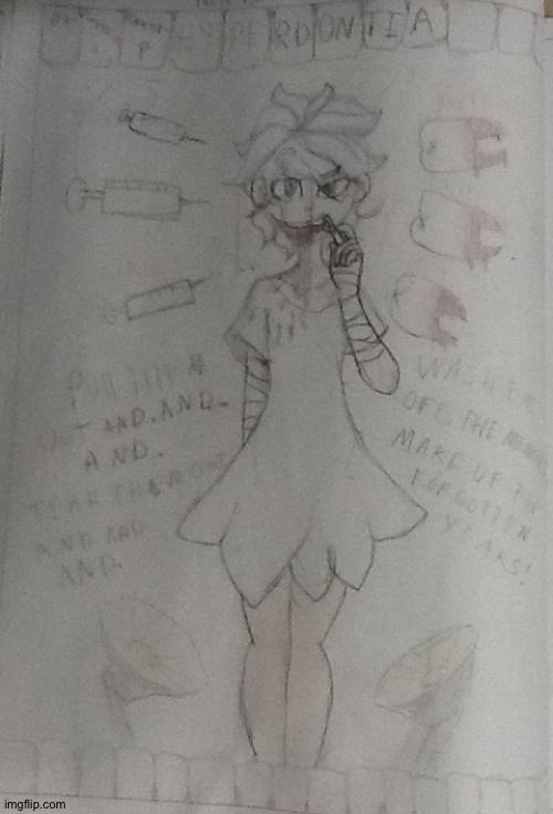 TW: blood, teeth, toxic/abusive relationships implied- fanart of Tooth Hurty from Hyperdontia ^^ | made w/ Imgflip meme maker