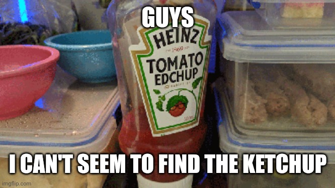 GUYS; I CAN'T SEEM TO FIND THE KETCHUP | made w/ Imgflip meme maker