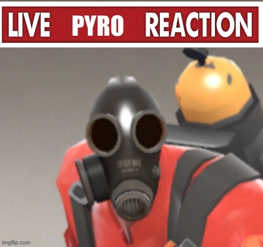 Live pyro reaction | image tagged in live pyro reaction | made w/ Imgflip meme maker