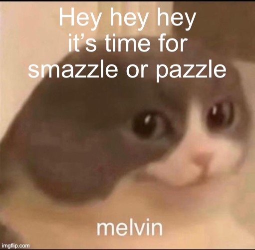 (That means smash or pass) | Hey hey hey it’s time for smazzle or pazzle | image tagged in melvin | made w/ Imgflip meme maker