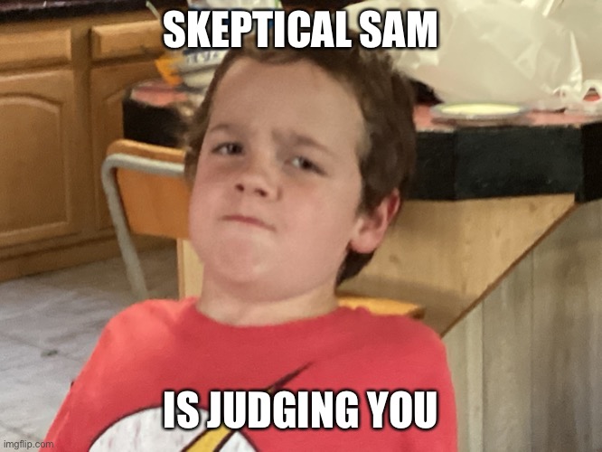 Skeptical Sam | SKEPTICAL SAM; IS JUDGING YOU | image tagged in skeptical sam | made w/ Imgflip meme maker