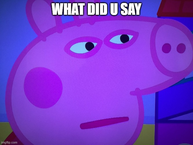 What did you say Peppa Pig | WHAT DID U SAY | image tagged in what did you say peppa pig | made w/ Imgflip meme maker