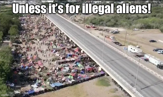Unless it’s for illegal aliens! | made w/ Imgflip meme maker