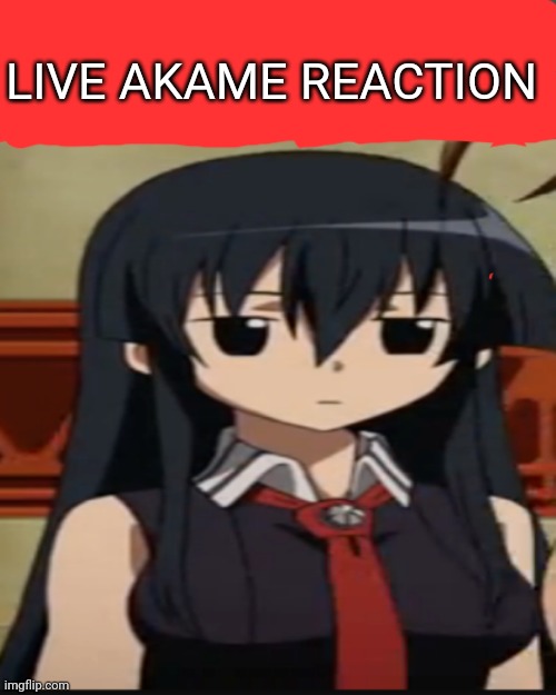 akameblank | LIVE AKAME REACTION | image tagged in akameblank | made w/ Imgflip meme maker
