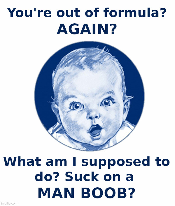 Gerber Baby asks "What am I supposed to do?" | image tagged in gerber baby,angry baby,formula,shortage,joe biden,boob | made w/ Imgflip meme maker