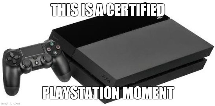 PlayStation 4 | THIS IS A CERTIFIED PLAYSTATION MOMENT | image tagged in playstation 4 | made w/ Imgflip meme maker