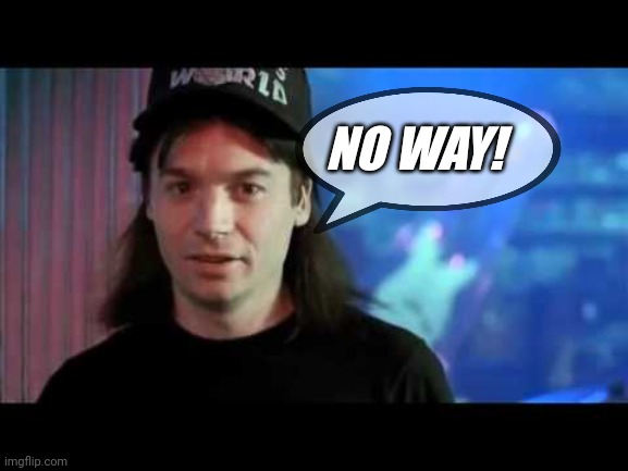 Wayne's world  | NO WAY! | image tagged in wayne's world | made w/ Imgflip meme maker