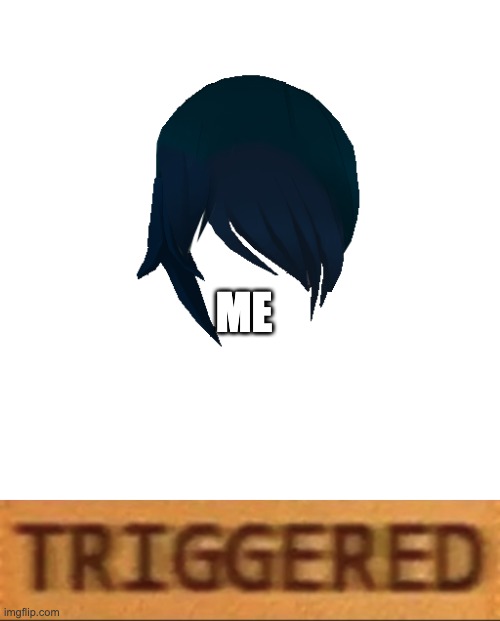 ME | image tagged in transparent emo hair | made w/ Imgflip meme maker