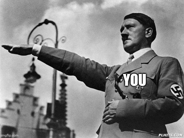 hitler | YOU | image tagged in hitler | made w/ Imgflip meme maker