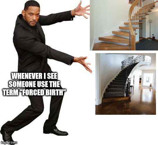 wah wah | WHENEVER I SEE SOMEONE USE THE TERM "FORCED BIRTH" | image tagged in tada will smith,dark humor,current events,scotus,politics | made w/ Imgflip meme maker