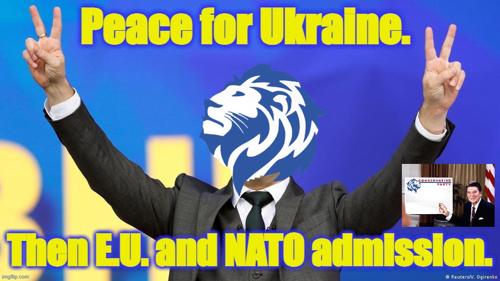 Conservative Party peace for Ukraine Blank Meme Template