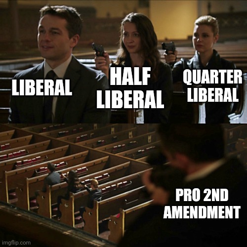 Assassination chain |  LIBERAL; HALF LIBERAL; QUARTER LIBERAL; PRO 2ND AMENDMENT | image tagged in assassination chain | made w/ Imgflip meme maker