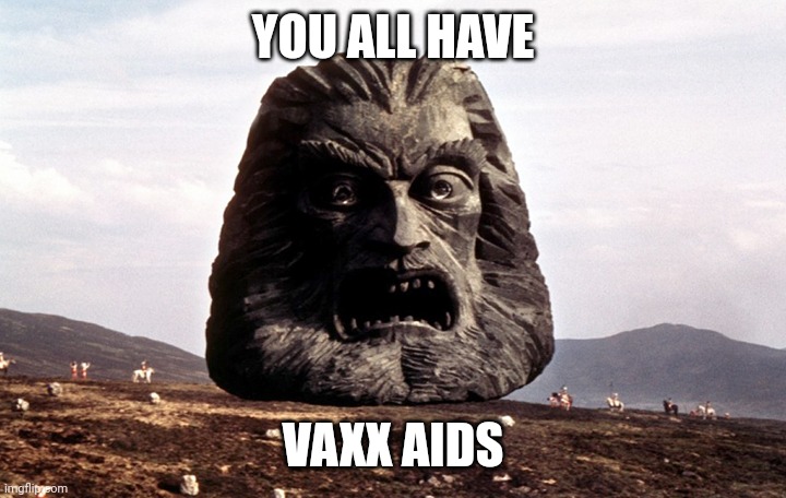 Zardoz | YOU ALL HAVE; VAXX AIDS | image tagged in zardoz | made w/ Imgflip meme maker