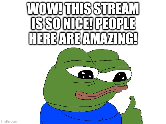 WOW! THIS STREAM IS SO NICE! PEOPLE HERE ARE AMAZING! | made w/ Imgflip meme maker