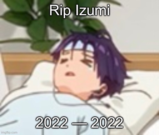 Rip Izumi; 2022 — 2022 | made w/ Imgflip meme maker