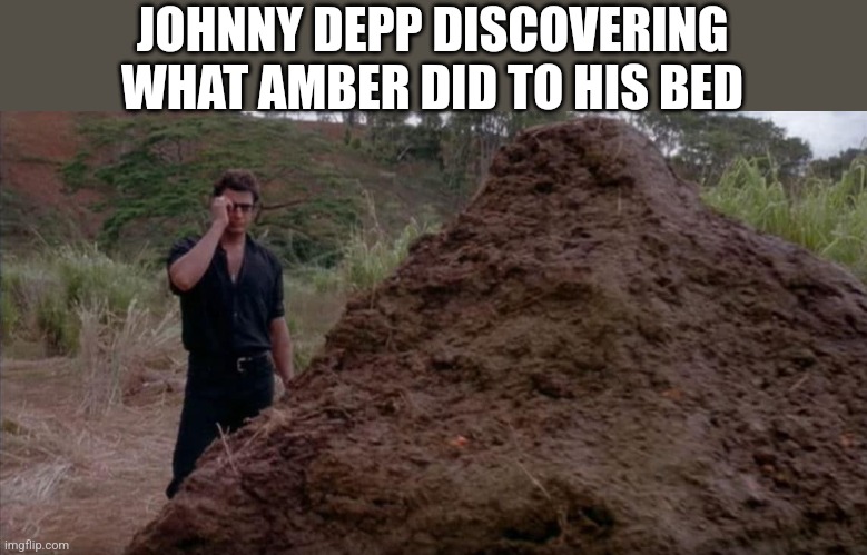 JOHNNY DEPP DISCOVERING WHAT AMBER DID TO HIS BED | image tagged in funny memes | made w/ Imgflip meme maker