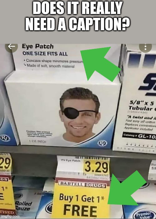 Two eye patches | DOES IT REALLY NEED A CAPTION? | image tagged in why | made w/ Imgflip meme maker