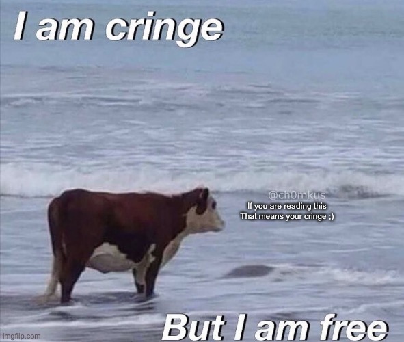 i am cringe | If you are reading this
That means your cringe ;) | image tagged in i am cringe | made w/ Imgflip meme maker