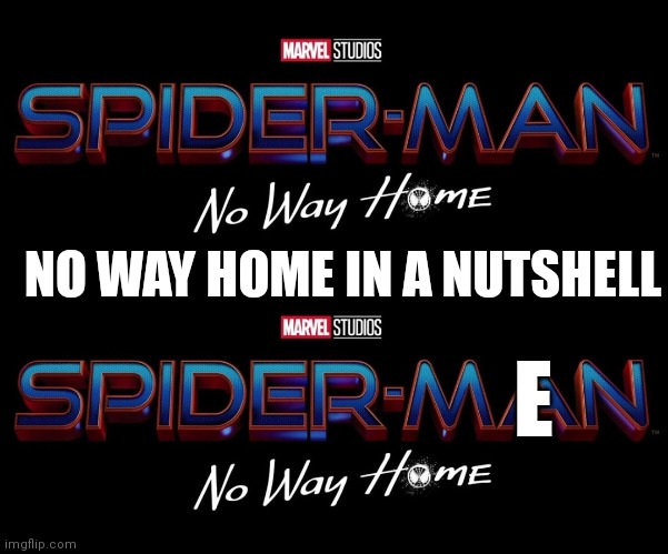 NO WAY HOME IN A NUTSHELL; E | made w/ Imgflip meme maker