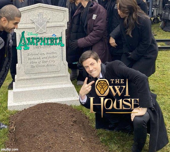 R.I.P. Amphibia (2019-2022) | image tagged in funeral,amphibia,disney,the owl house,finale | made w/ Imgflip meme maker