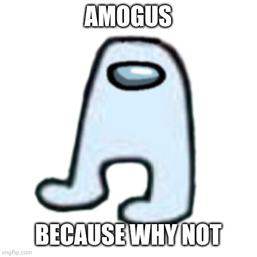 AmOgUs |  AMOGUS; BECAUSE WHY NOT | image tagged in amogus,why not | made w/ Imgflip meme maker