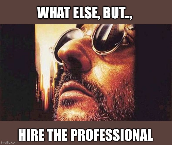 WHAT ELSE, BUT.., HIRE THE PROFESSIONAL | made w/ Imgflip meme maker