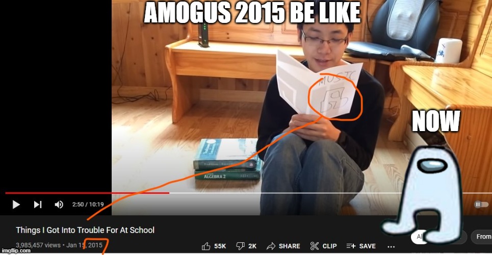 amogus born on 2015 | AMOGUS 2015 BE LIKE; NOW | image tagged in memes,amogus sussy,sussy baka,plainrock124 only 2000 for ever made | made w/ Imgflip meme maker