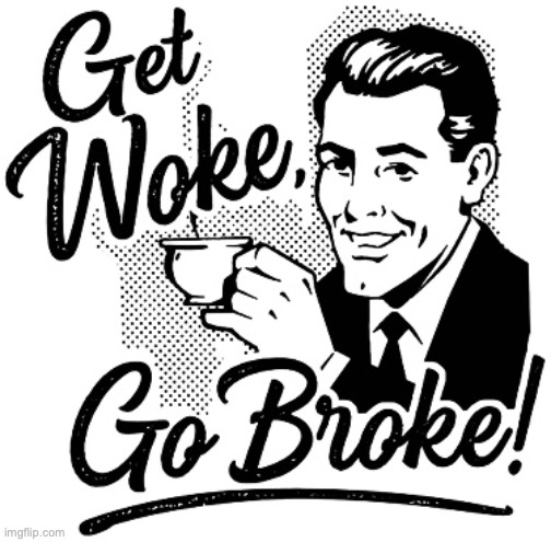 get woke go broke | image tagged in get woke go broke | made w/ Imgflip meme maker
