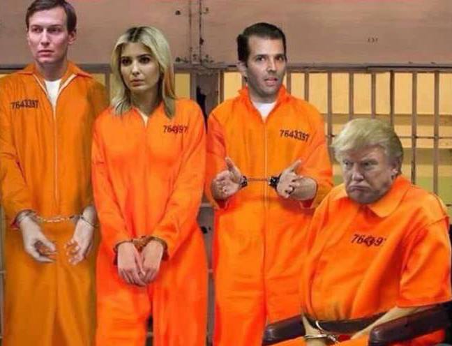 High Quality Biden, no, oops, Trump Crime Family orange jail prison Blank Meme Template