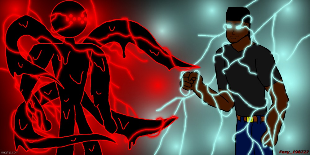My OC, Corrupt (left) vs the KYS guy, Low Tier God (right) | made w/ Imgflip meme maker