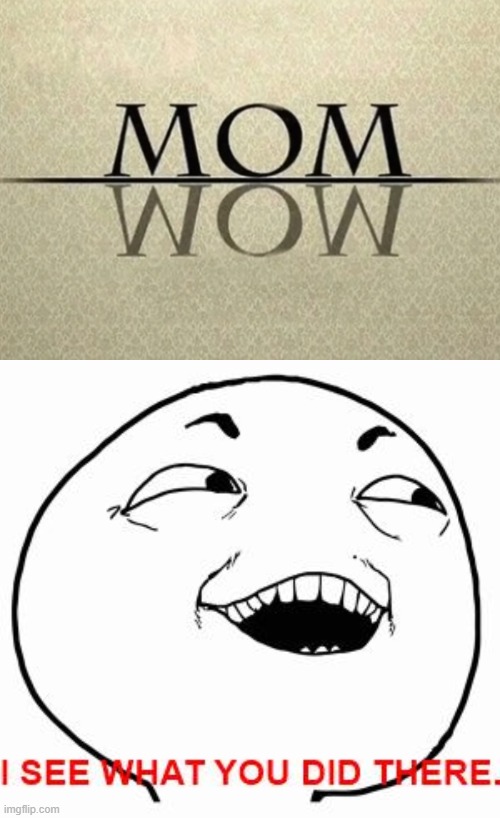 the opposite of word mom is wow | image tagged in i see what you did there | made w/ Imgflip meme maker