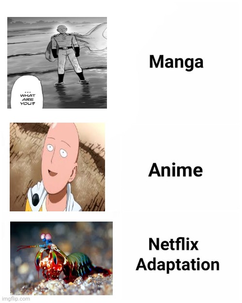 Comment if u get it | image tagged in manga anime netflix adaption,funny,memes,mantis,shrimp | made w/ Imgflip meme maker
