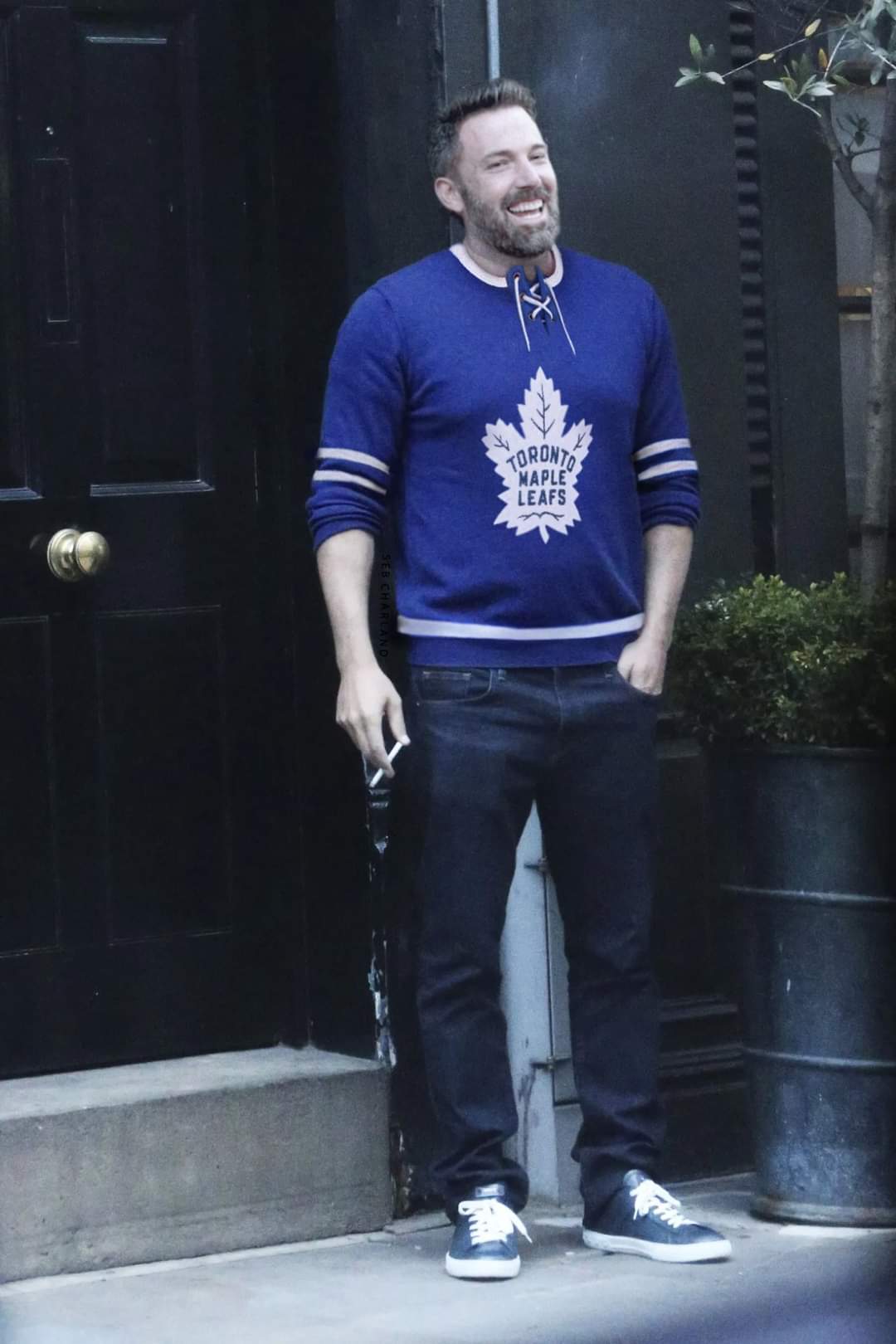 High Quality Ben Affleck Toronto Shirt Happy Blank Meme Template