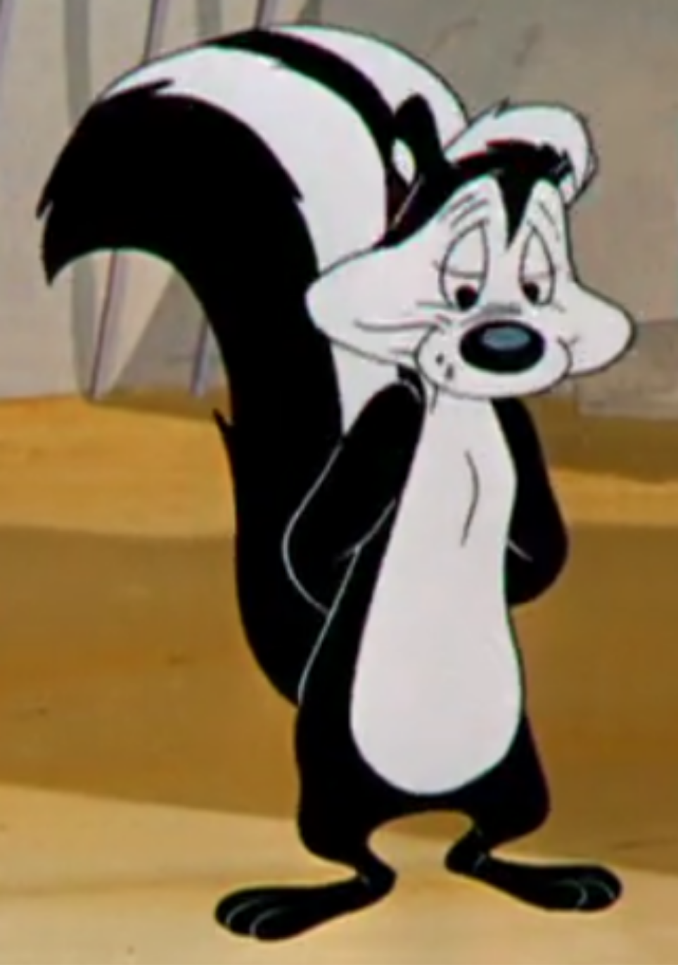 High Quality pepe le pew's happy face Blank Meme Template